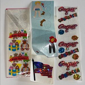 Sandylion Holographic "Congrats" Sticker Sheet Vintage Sandylion Stickers